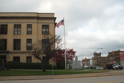 Looking West - - Pike County Courthouse -and-  Marker image. Click for full size.