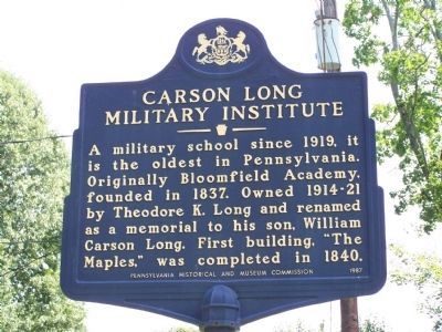 Carson Long Military Institute Marker. Click for full size. Carson Long Military Institute Marker image. Click for full size.