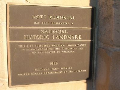 <center>Nott Memorial National Historic Landmark Marker</center> image. Click for full size.