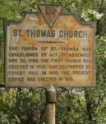 St. Thomas Church Marker image. Click for full size.