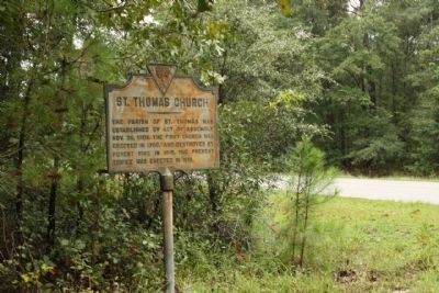 St. Thomas Church Marker, as seen along Cainhoy Road (State Road 8-98) image. Click for full size.