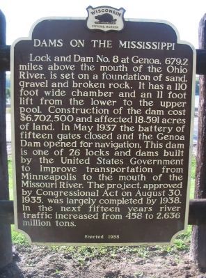 Dams on the Mississippi Marker image. Click for full size.