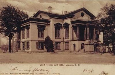 Laurens County Courthouse Historic Postcard image. Click for full size.