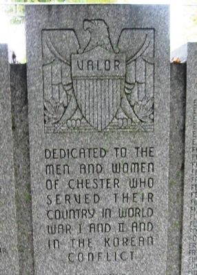 Chester World War I and II and Korean Conflict Monument. Click for full size. Chester World War I and II and Korean Conflict Monument image. Click for full size.