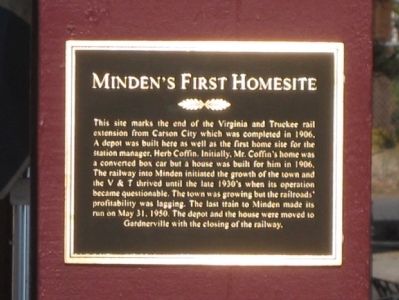 Minden's First Homesite Marker image. Click for full size.