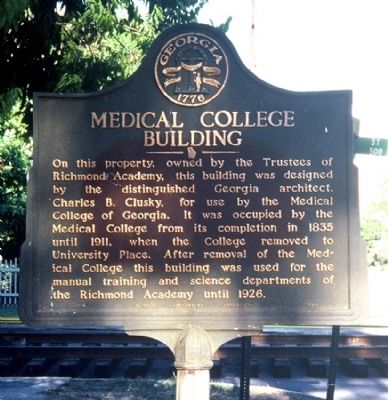Medical College Building Marker. Click for full size. Medical College Building Marker image. Click for full size.