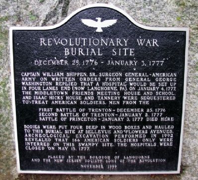 Revolutionary War Burial Site Marker image. Click for full size.