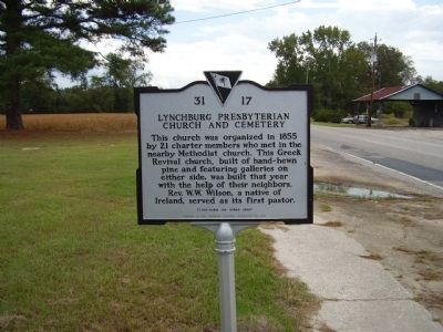 Lynchburg Presbyterian Church and Cemetery Marker image. Click for full size.