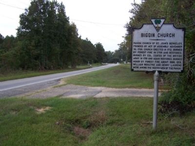 Biggin Church Marker, as seen looking south along State Road 402 image. Click for full size.
