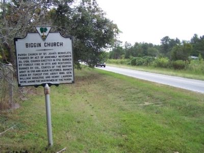 Biggin Church Marker as seen looking north image. Click for full size.