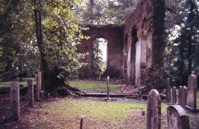 Biggin Church and cemetery ruons image. Click for full size.