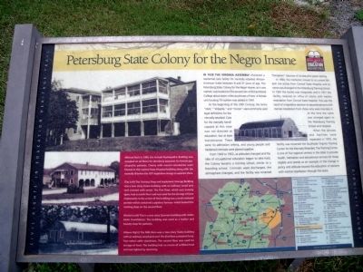 Petersburg State Colony for the Negro Insane CRIEHT Marker image. Click for full size.