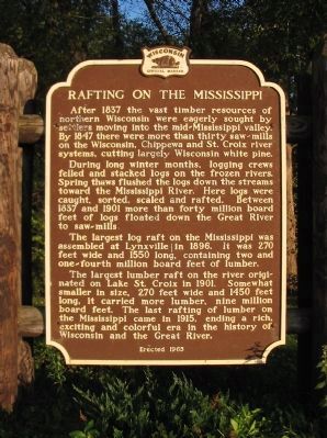 Rafting on the Mississippi Marker. Click for full size. Rafting on the Mississippi Marker image. Click for full size.