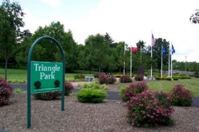 Community Service and Veterans Memorial at Triangle Park. Click for full size. Community Service and Veterans Memorial at Triangle Park image. Click for full size.