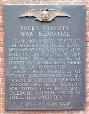 Bucks County War Memorial Marker image. Click for full size.