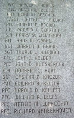 Bucks County Korean War Honor Roll image. Click for full size.