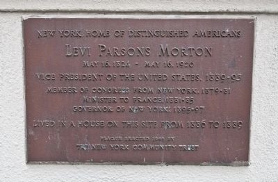 Levi Parsons Morton Plaque. Click for full size. Levi Parsons Morton Plaque image. Click for full size.