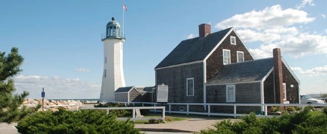 Old Scituate Lighthouse and Marker image. Click for full size.