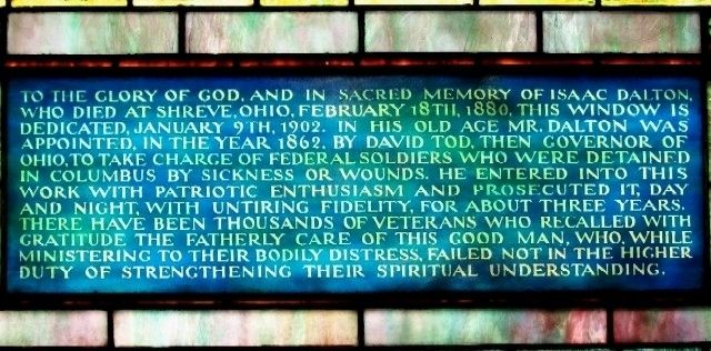 Tiffany Stained Glass Window Dedication in Chapel Mausoleum. Click for full size. Tiffany Stained Glass Window Dedication in Chapel Mausoleum image. Click for full size.