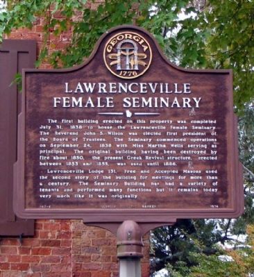 Lawrenceville Female Seminary Marker image. Click for full size.