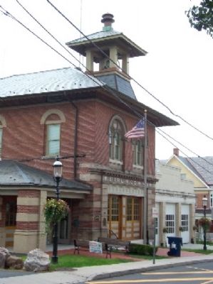Doylestown Fire Company No. 1 and World War II Memorial Marker. Click for full size. Doylestown Fire Company No. 1 and World War II Memorial Marker image. Click for full size.