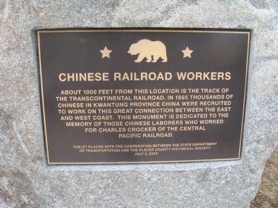 Chinese Railroad Workers Marker image. Click for full size.