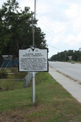 Varner Town Indian Community Marker as seen looking south. Click for full size. Varner Town Indian Community Marker as seen looking south image. Click for full size.
