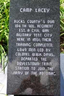 Camp Lacey Side of Marker image. Click for full size.