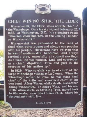 Chief Win-no-shik, the Elder Marker image. Click for full size.