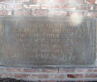 World War I Memorial Marker. Click for full size. World War I Memorial Marker image. Click for full size.