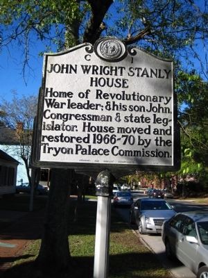 John Wright Stanly House Marker image. Click for full size.