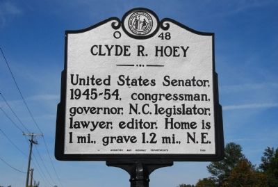 Clyde R. Hoey Marker image. Click for full size.