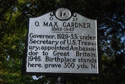 O. Max Gardner Marker image. Click for full size.