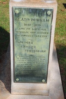 Plato Durham Grave. Click for full size. Plato Durham Grave image. Click for full size.