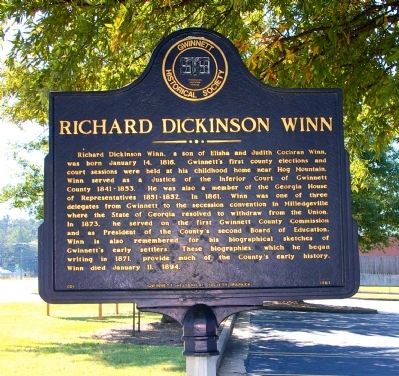 Richard Dickinson Winn Marker. Click for full size. Richard Dickinson Winn Marker image. Click for full size.