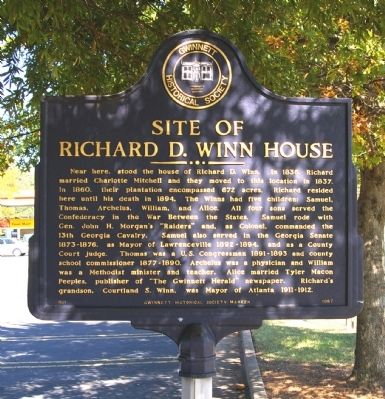 Site of Richard D. Winn House Marker. Click for full size. Site of Richard D. Winn House Marker image. Click for full size.
