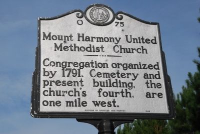 Mount Harmony United Methodist Church Marker image. Click for full size.