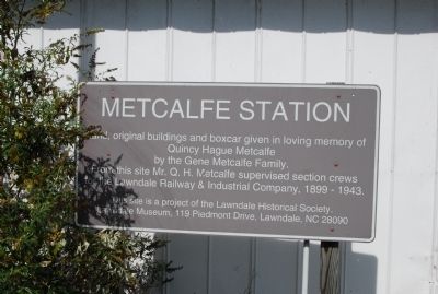 Metcalfe Station Marker. Click for full size. Metcalfe Station Marker image. Click for full size.