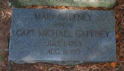 Mary Gaffney Marker<br>Located at the Base of Gaffney's Tombstone image. Click for full size.