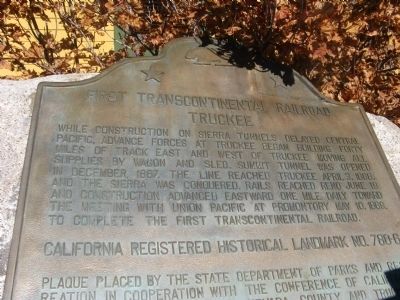 Truckee - First Transcontinental Railroad Marker image. Click for full size.