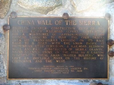 China Wall of the Sierra Marker image. Click for full size.