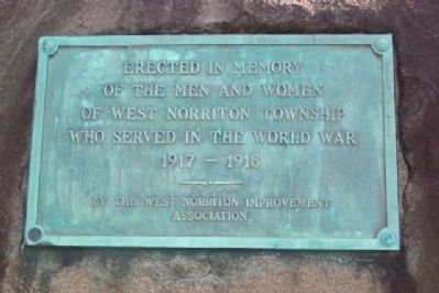West Norriton Township World War Memorial image. Click for full size.