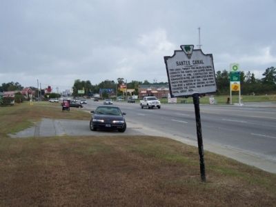 Santee Canal Marker as seen looking south image. Click for full size.
