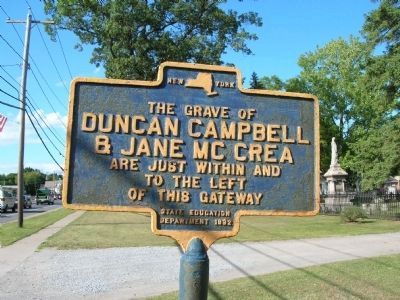 The Grave of Duncan Campbell & Jane McCrea Marker, Fort Edward, NY image. Click for full size.