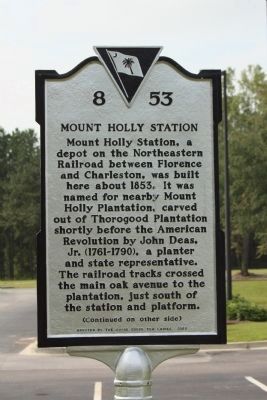 Mount Holly Station Marker. Click for full size. Mount Holly Station Marker image. Click for full size.