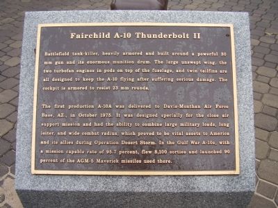 Fairchild A-10 Thunderbolt II Marker. Click for full size. Fairchild A-10 Thunderbolt II Marker image. Click for full size.