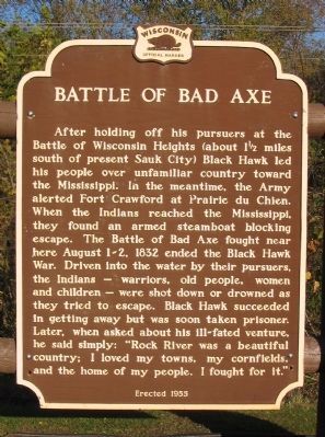 Battle of Bad Axe Marker image. Click for full size.