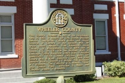 Wheeler County Marker. Click for full size. Wheeler County Marker image. Click for full size.