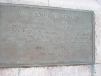 High Point Monument Marker. Click for full size. High Point Monument Marker image. Click for full size.