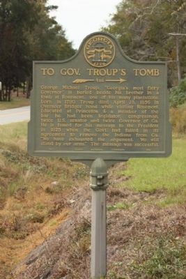 To Gov. Troup's Tomb Marker image. Click for full size.